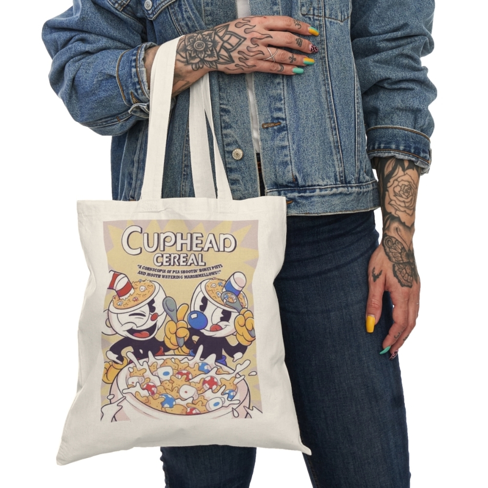 Cuphead tote ❤️🤍🩵